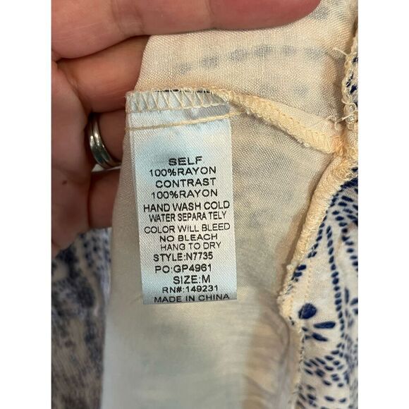 Kori America Blue & Cream Dress Medium - Picture 4 of 5